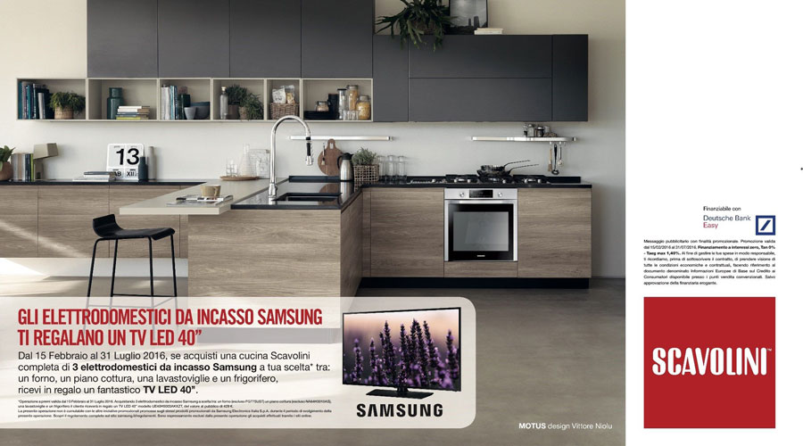Con una cucina Scavolini il TV Led Samsung è in regalo